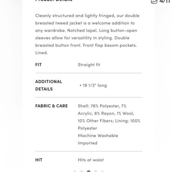 ANN TAYLOR Multicolor Tweed Double-Breasted Blazer Size 8 - Picture 10 of 10